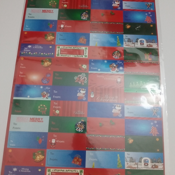 Holiday/ Christmas Peel and Stick Gifts Tags 104 Pcs - Picture 1 of 2